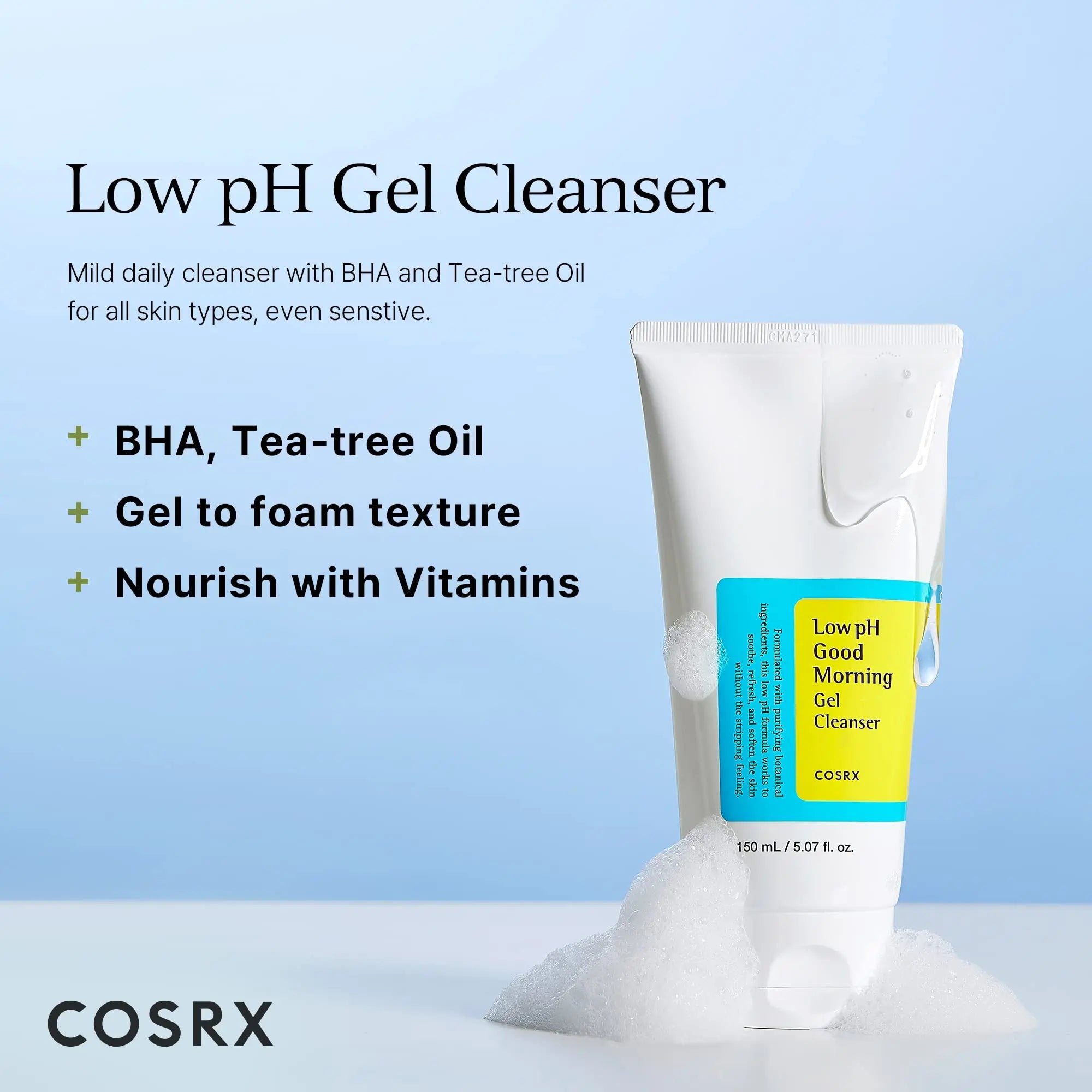 COSRX | Low pH Good Morning Gel Cleanser - 150ml - PurMii