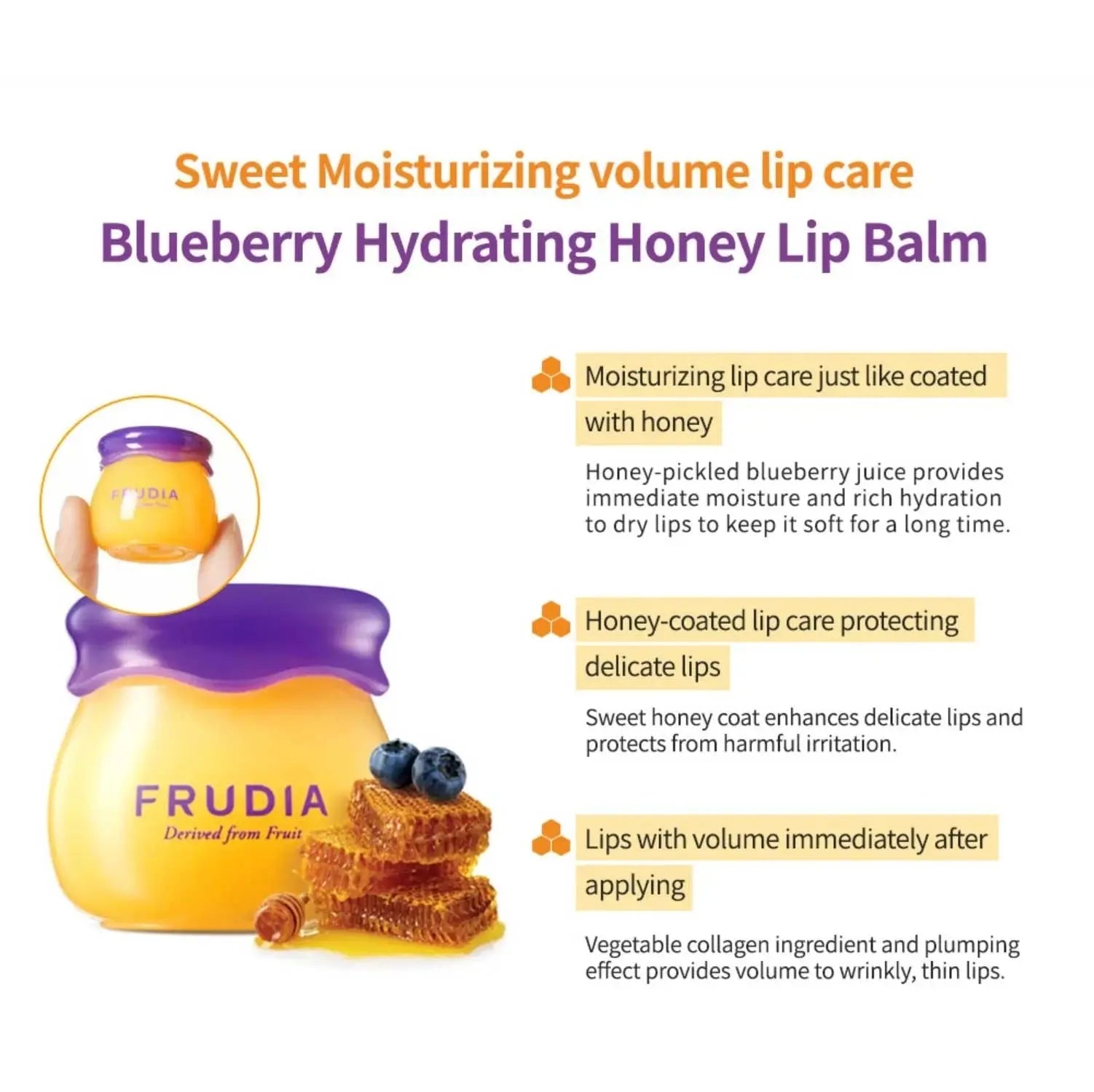 Frudia | Blueberry Hydrating Honey Lip Balm - 10 g - PurMii
