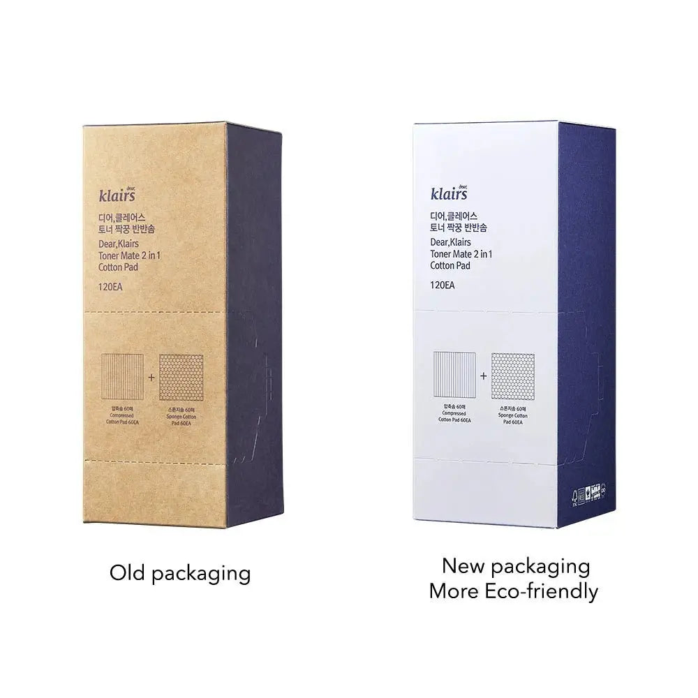 KLAIRS | Toner Mate 2 in 1 Cotton Pad - 120 Stk. - PurMii