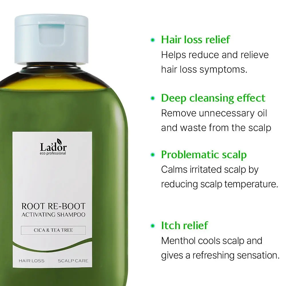 Lador | Root Re-Boot Activating Shampoo (Cica & Tea Tree) - 300ml - PurMii
