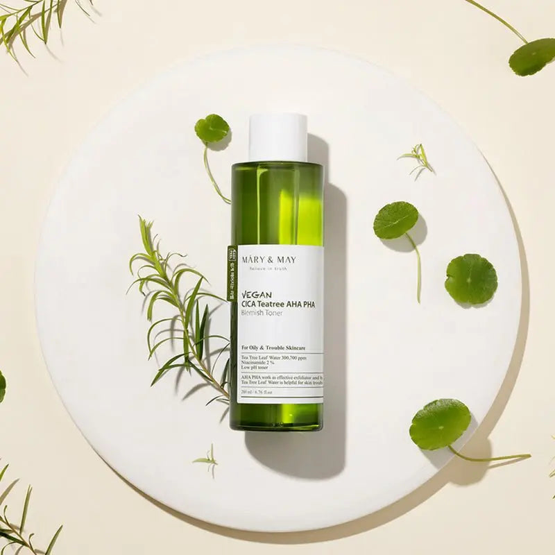MARY & MAY | Vegan CICA Tea Tree AHA PHA Toner - 200ml - PurMii