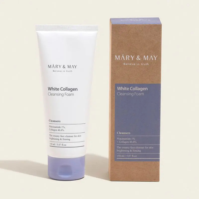 MARY & MAY | White Collagen Cleansing Foam - 150ml - PurMii