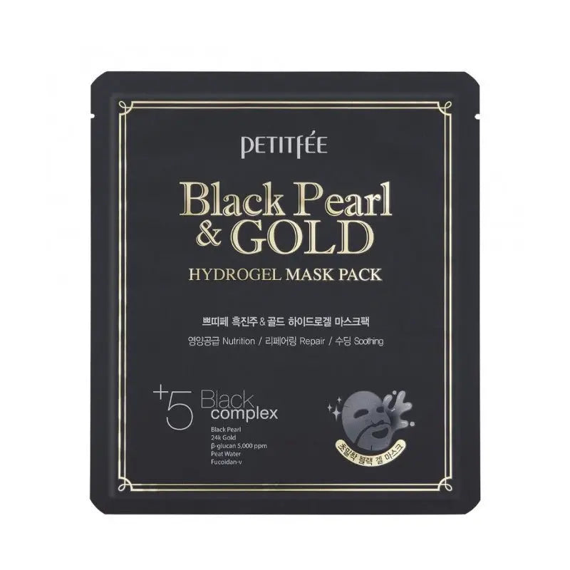 Petitfee | Black Pearl & Gold Hydrogel Mask Pack - PurMii